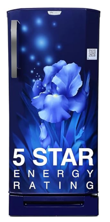 Godrej 180 L 5 Star Turbo Cooling Technology, 24 Days Farm Freshness Direct Cool Single Door Refrigerator Appliance With Base Drawer(2023 Model, RD EDGENEO 207E TDF AQ BL, Aqua Blue)