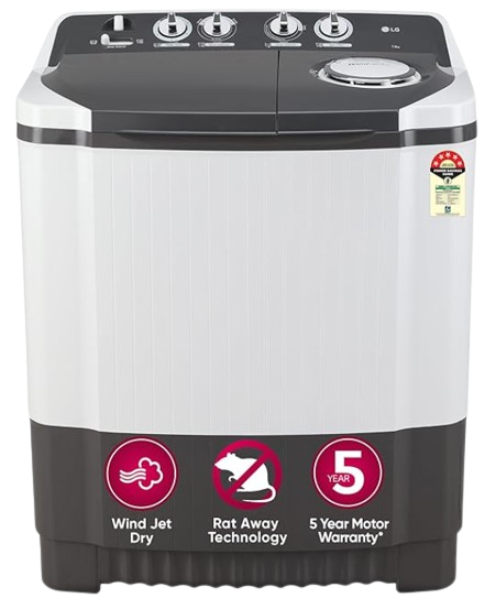 LG 7 Kg 5 Star Wind Jet Dry Semi-Automatic Top Loading Washing Machine