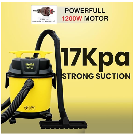 INALSA Wet and Dry best Vacuum Cleaner for Home,10 ltr Capacity,1200 W, 17 kPa Suction